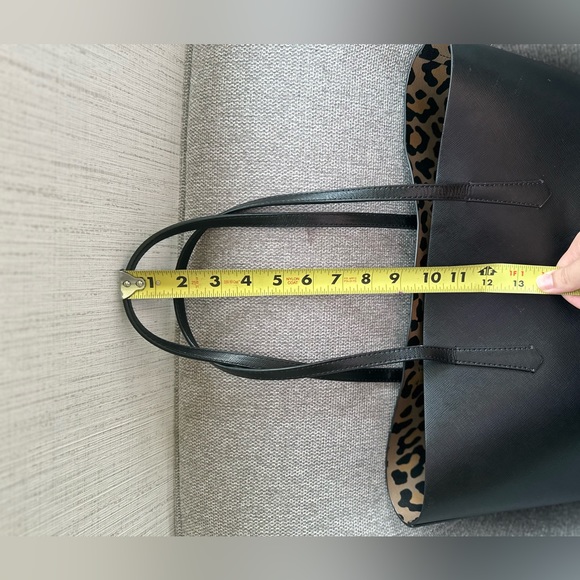 Large black and cheetah Kate spade tote with matching clutch - Picture 10 of 11